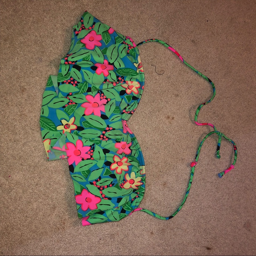 floral bandeau bathing suit bikini top